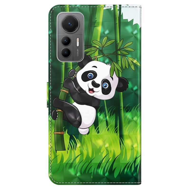 Capa Folio Para Xiaomi 12 Lite De Cordão Bambu Panda Com Cordão