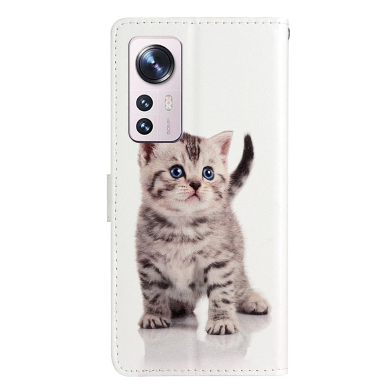 Capa Folio Para Xiaomi 12 Lite De Cordão Gatinho Strappy