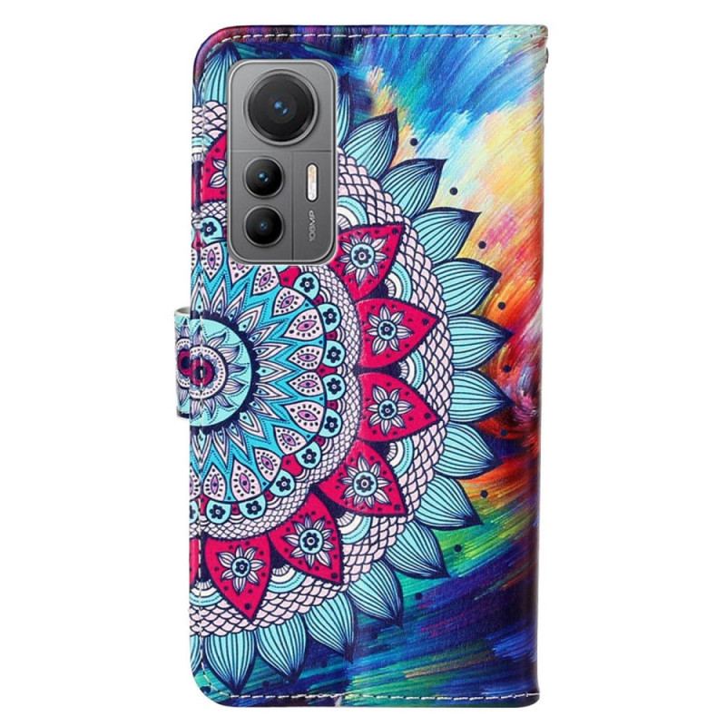 Capa Folio Para Xiaomi 12 Lite De Cordão Mandala De Tiras Coloridas