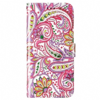 Capa Folio Para Xiaomi 12 Lite De Cordão Padrão Strappy Paisley