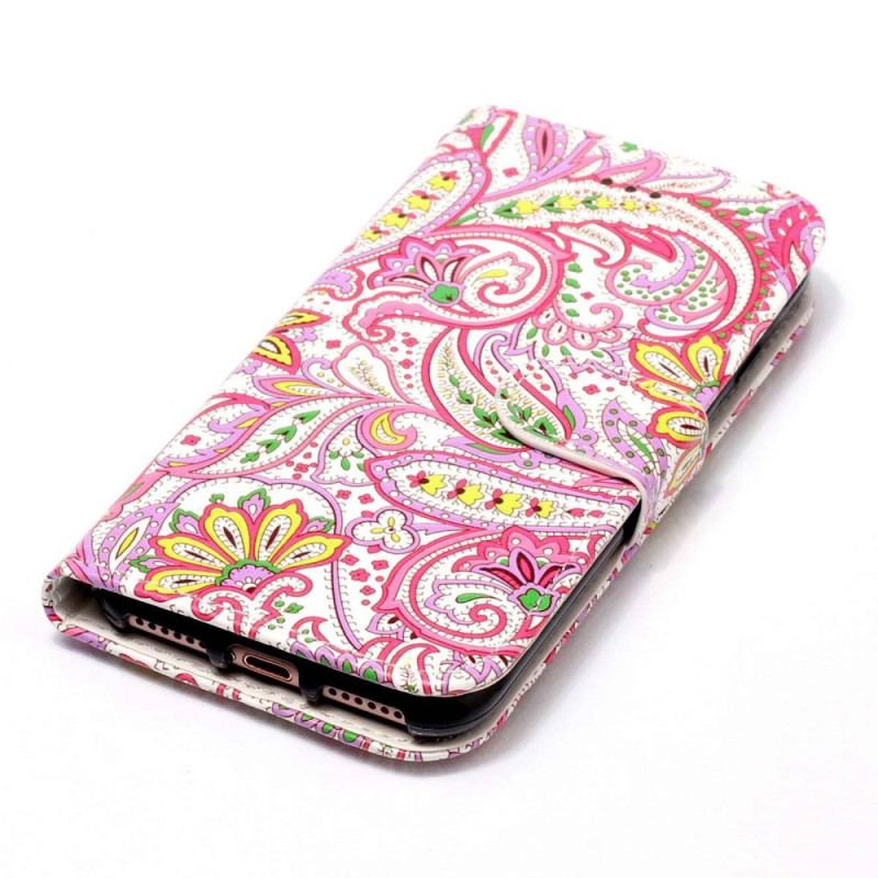 Capa Folio Para Xiaomi 12 Lite De Cordão Padrão Strappy Paisley