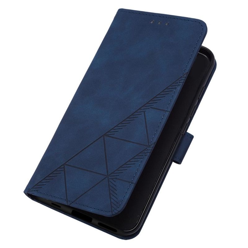 Capa Folio Para Xiaomi 12 Lite Triângulos Com Cordão