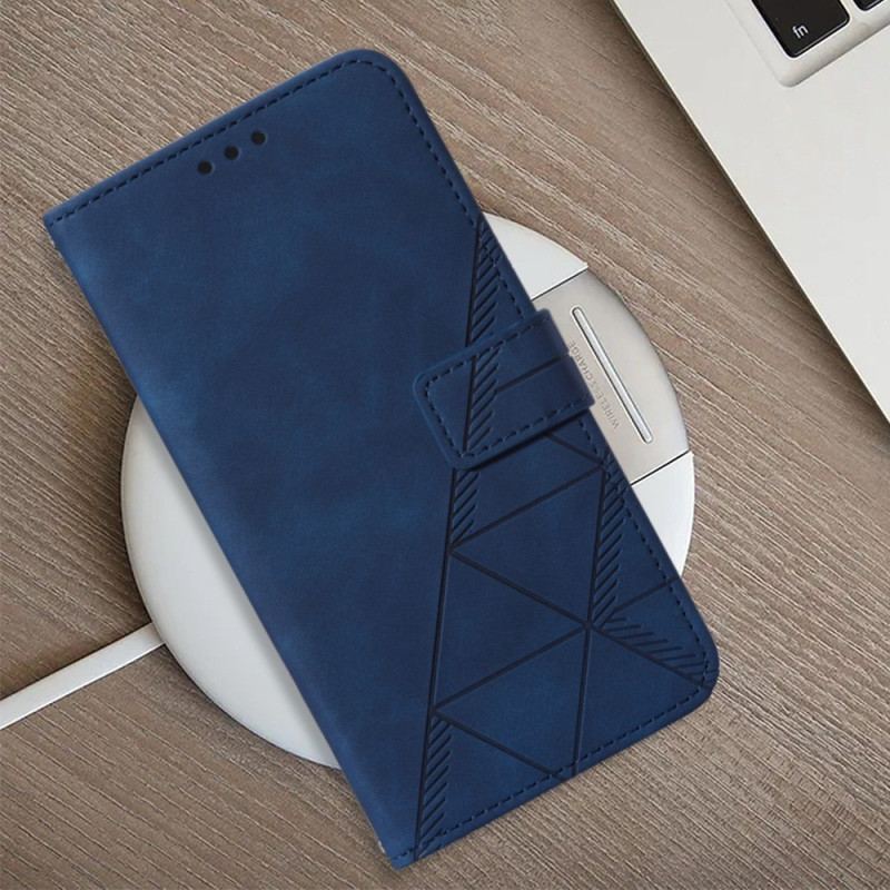 Capa Folio Para Xiaomi 12 Lite Triângulos Com Cordão