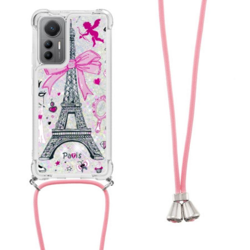 Capa Para Xiaomi 12 Lite De celular Cordão Glitter Torre Eiffel