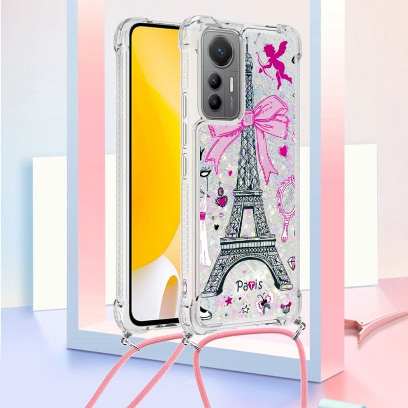 Capa Para Xiaomi 12 Lite De celular Cordão Glitter Torre Eiffel