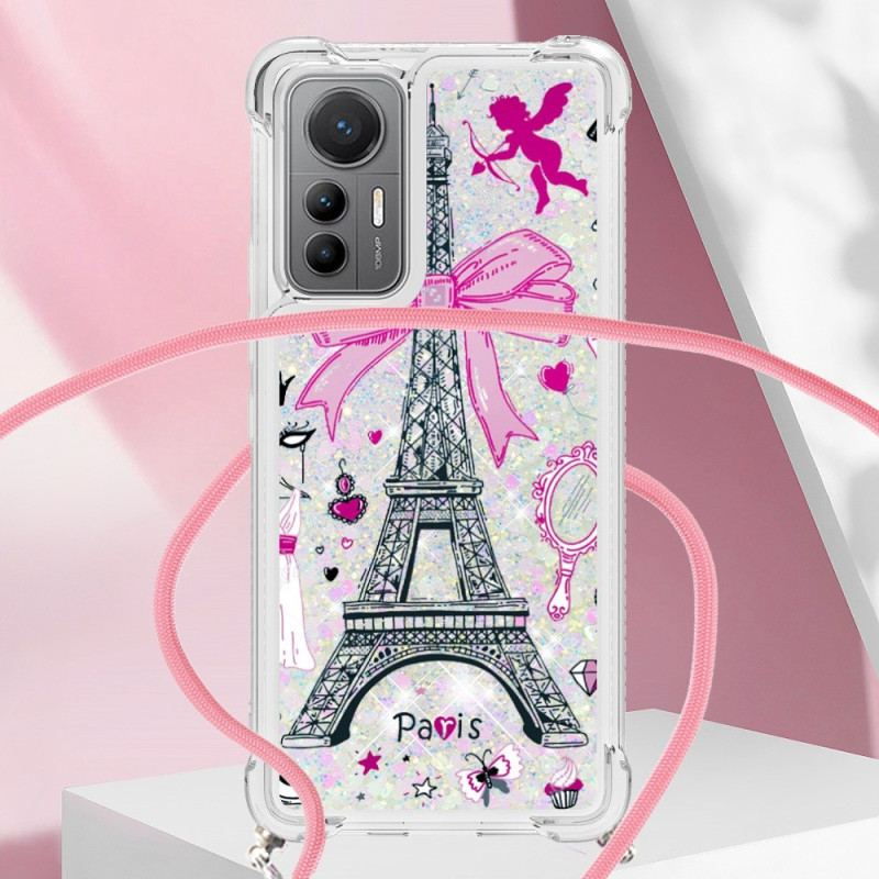 Capa Para Xiaomi 12 Lite De celular Cordão Glitter Torre Eiffel