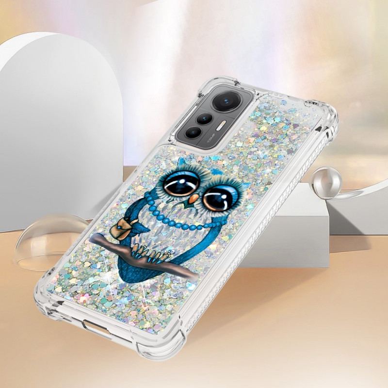 Capa Para Xiaomi 12 Lite Lantejoulas Miss Coruja