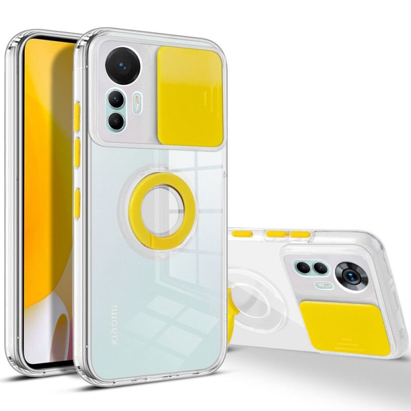 Capa Para Xiaomi 12 Lite Transparente Com Suporte De Anel