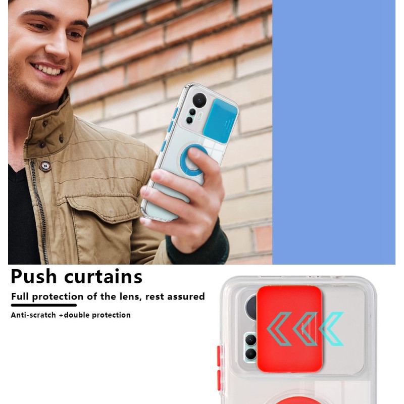 Capa Para Xiaomi 12 Lite Transparente Com Suporte De Anel