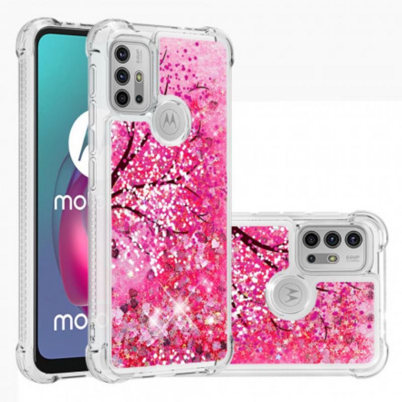 Capa De Celular Para Moto G30 / G10 Árvore Glitter