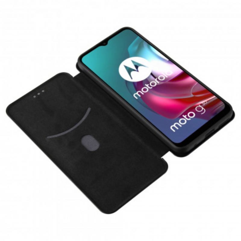 Capa De Celular Para Moto G30 / G10 Flip Silicone De Carbono Colorido