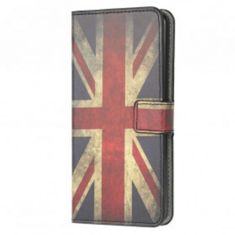 Capa De Couro Para Moto G30 / G10 Bandeira Da Inglaterra