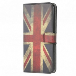 Capa De Couro Para Moto G30 / G10 Bandeira Da Inglaterra