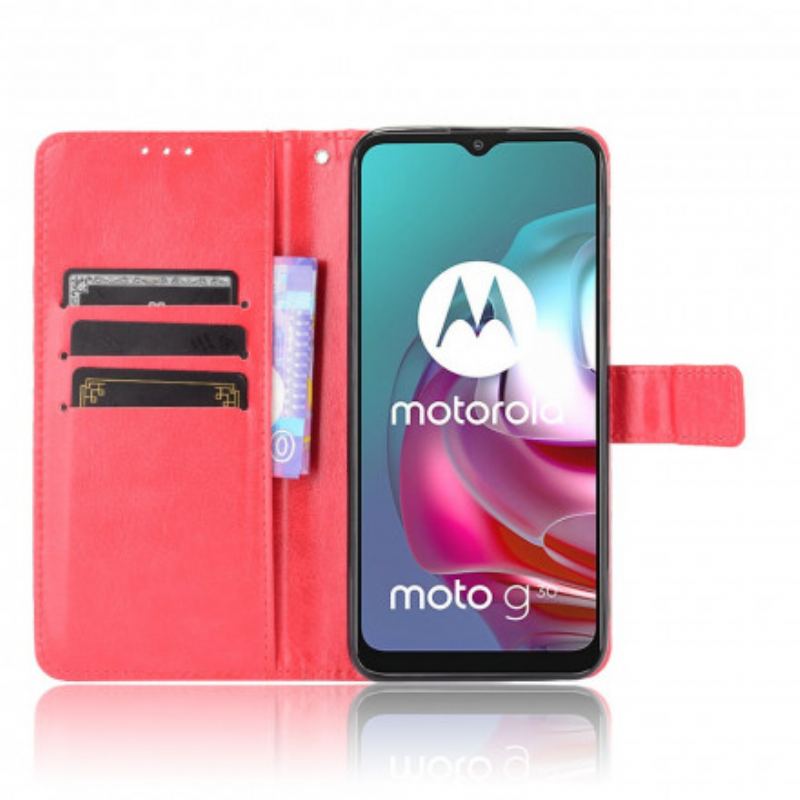 Capa De Couro Para Moto G30 / G10 Couro Falso Chamativo