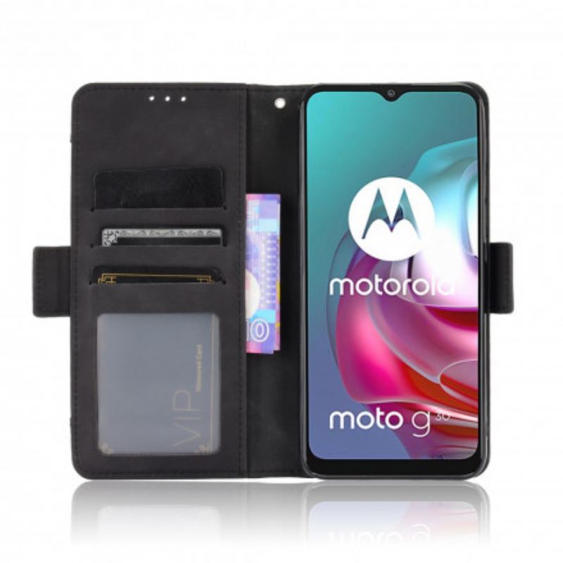 Capa De Couro Para Moto G30 / G10 Multi-card Premier Class