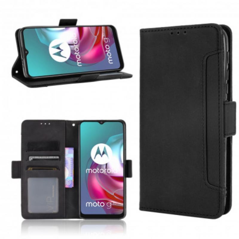 Capa De Couro Para Moto G30 / G10 Multi-card Premier Class