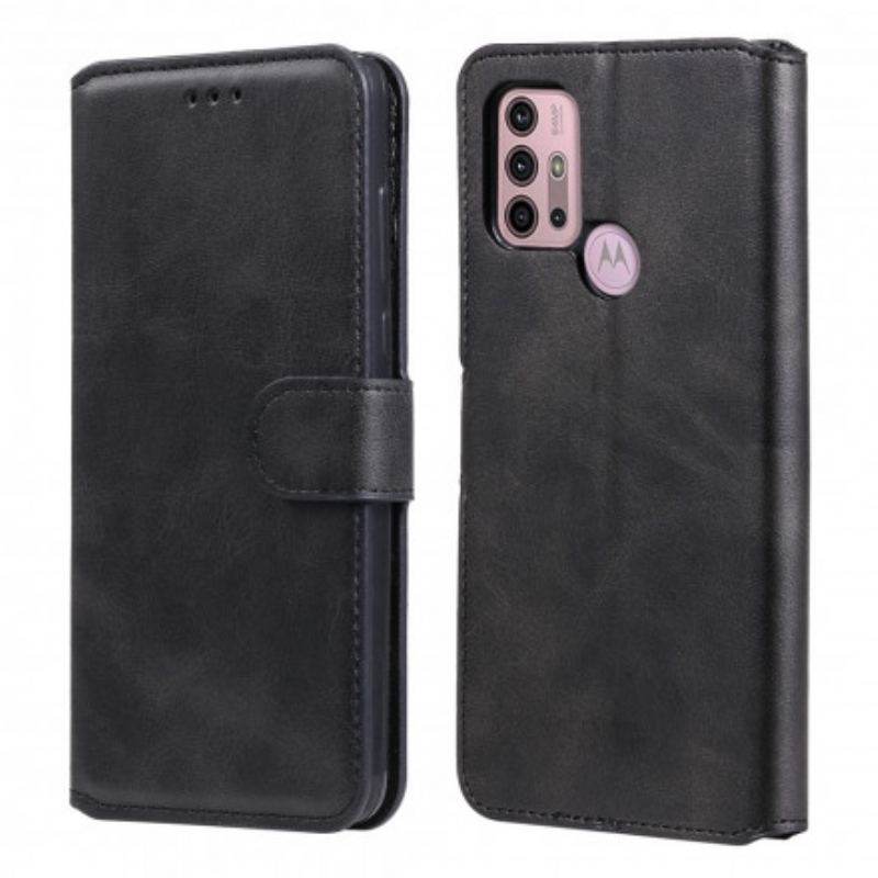 Capa De Couro Para Moto G30 / G10 Novas Cores De Couro Falso