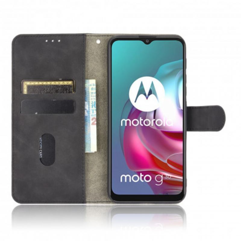 Capa De Couro Para Moto G30 / G10 Toque De Pele