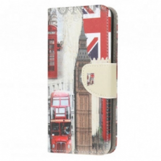 Capa De Couro Para Moto G30 / G10 Vida Em Londres