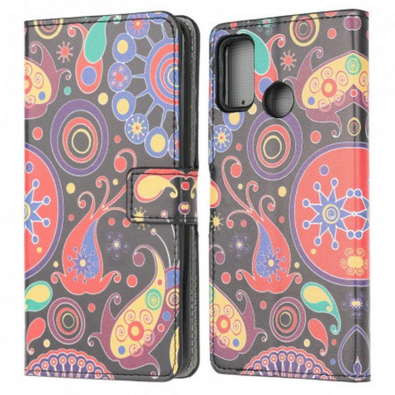 Capa Em Pele Para Moto G30 / G10 Design Da Galáxia