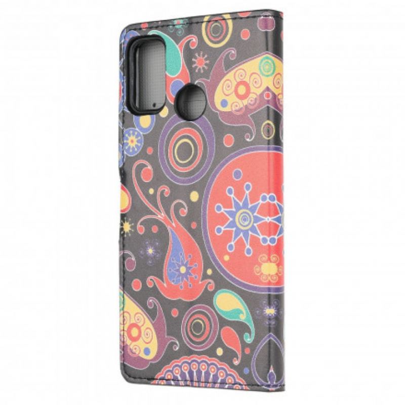 Capa Em Pele Para Moto G30 / G10 Design Da Galáxia