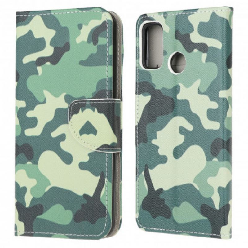 Capa Flip Para Moto G30 / G10 Camuflagem Militar