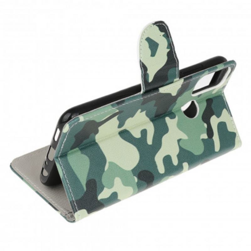 Capa Flip Para Moto G30 / G10 Camuflagem Militar