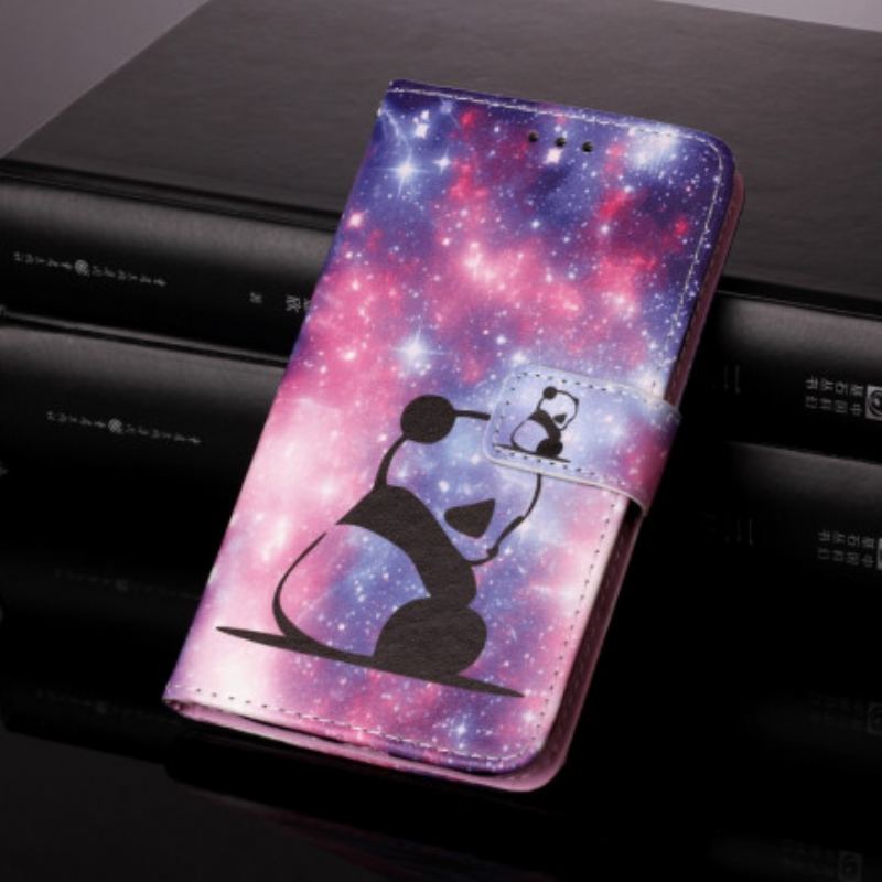 Capa Flip Para Moto G30 / G10 Galáxia Panda