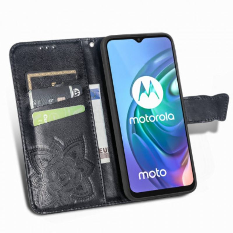 Capa Flip Para Moto G30 / G10 Meia Borboleta