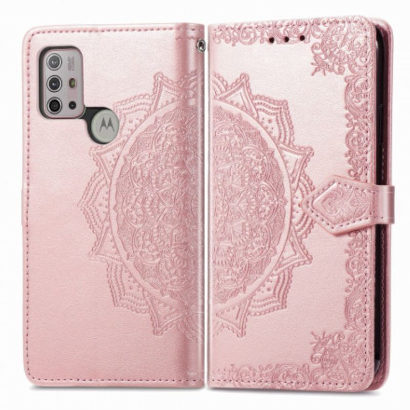 Capa Folio Para Moto G30 / G10 Mandala Idade Média