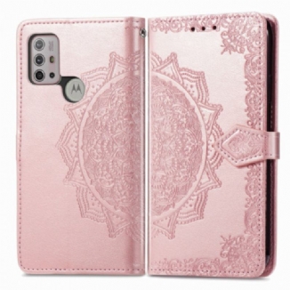 Capa Folio Para Moto G30 / G10 Mandala Idade Média