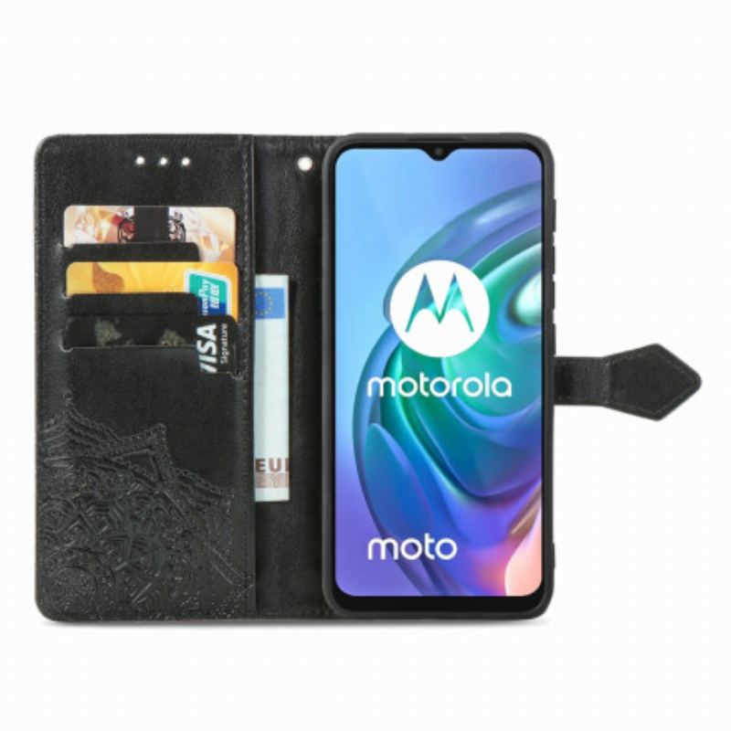 Capa Folio Para Moto G30 / G10 Mandala Idade Média