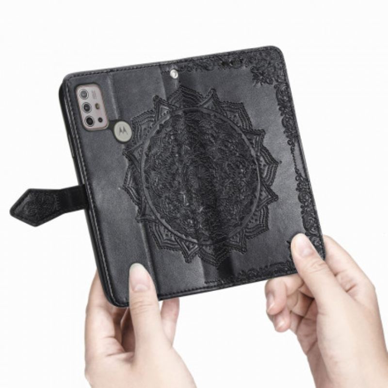 Capa Folio Para Moto G30 / G10 Mandala Idade Média