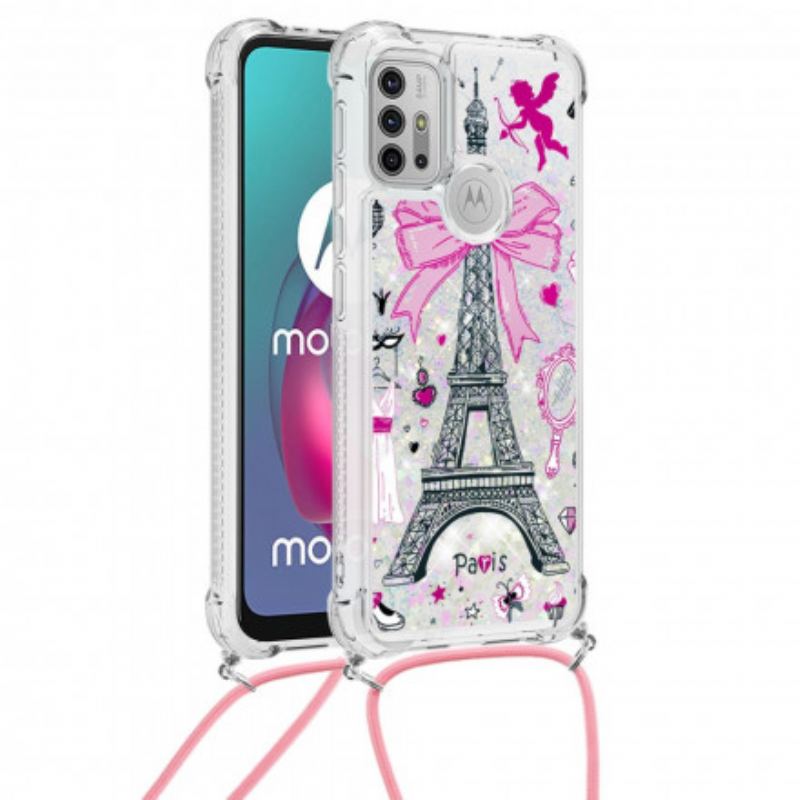 Capa Para Moto G30 / G10 De celular Na Torre Eiffel Cordon