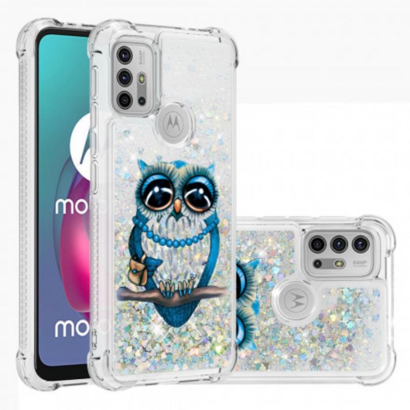 Capa Para Moto G30 / G10 Lantejoulas Miss Coruja