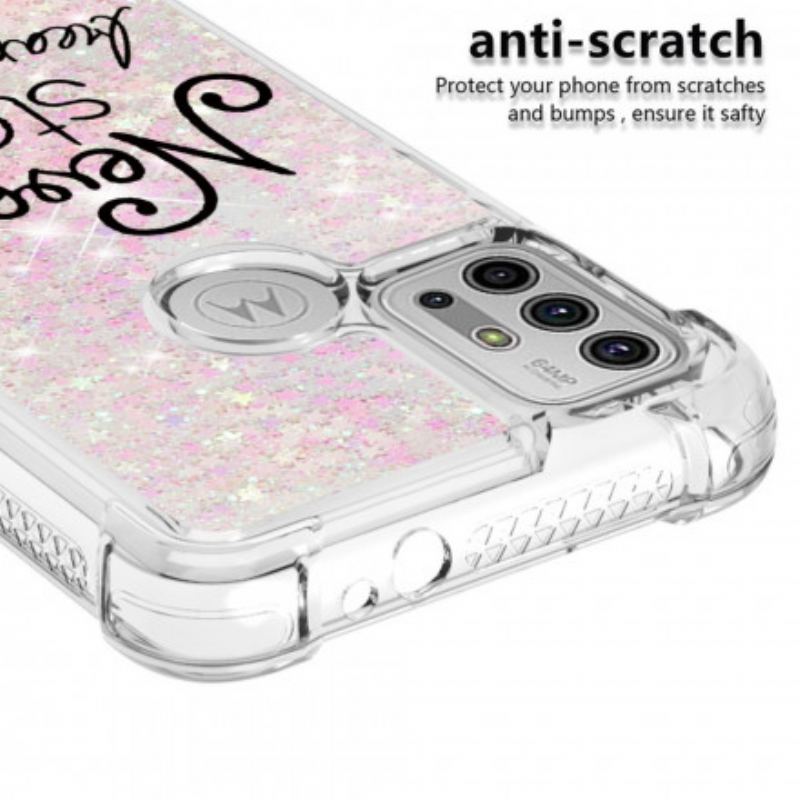 Capa Para Moto G30 / G10 Nunca Pare De Sonhar Com Glitter