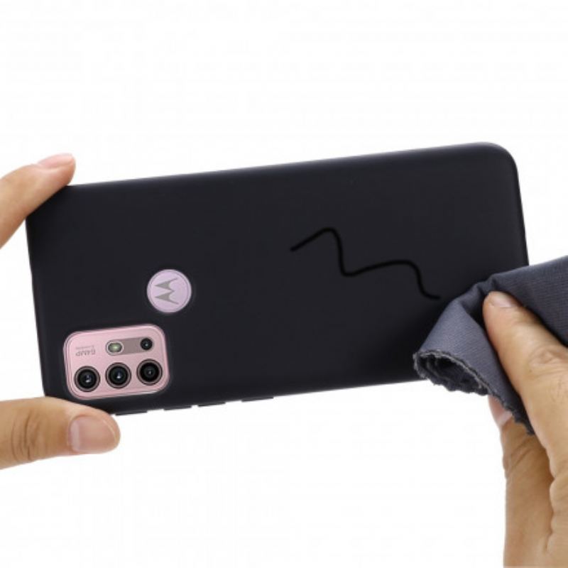 Capa Para Moto G30 / G10 Silicone Líquido Com Cordão