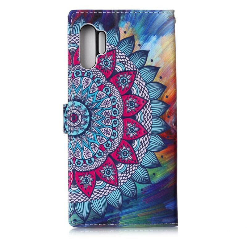 Capa De Couro Para Samsung Galaxy Note 10 Plus Rei Mandala