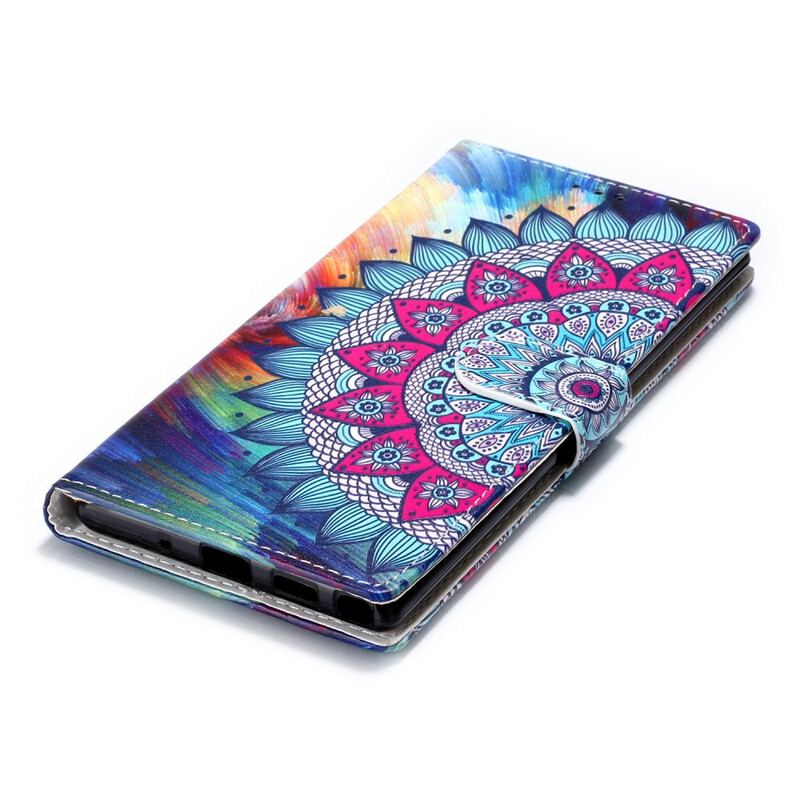 Capa De Couro Para Samsung Galaxy Note 10 Plus Rei Mandala