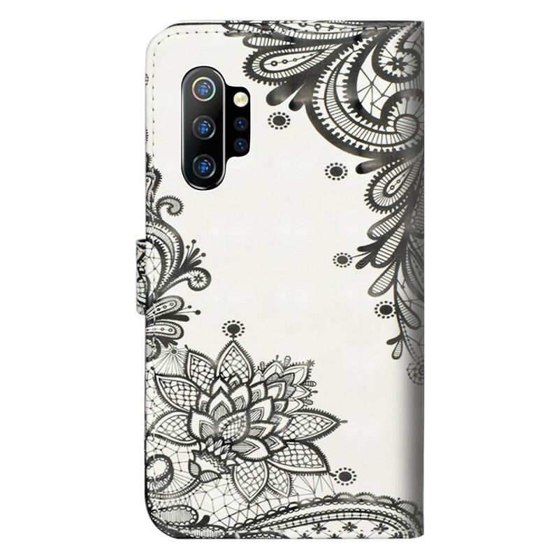 Capa De Couro Para Samsung Galaxy Note 10 Plus Renda Chique