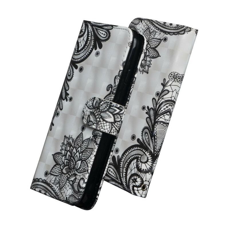 Capa De Couro Para Samsung Galaxy Note 10 Plus Renda Chique