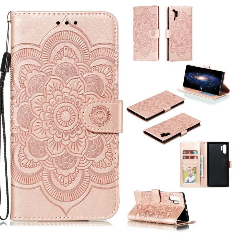 Capa Em Pele Para Samsung Galaxy Note 10 Plus Mandala Completa