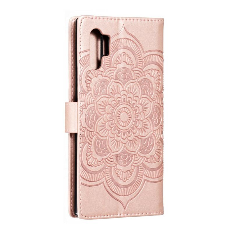 Capa Em Pele Para Samsung Galaxy Note 10 Plus Mandala Completa