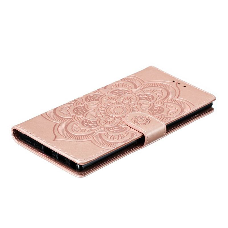 Capa Em Pele Para Samsung Galaxy Note 10 Plus Mandala Completa