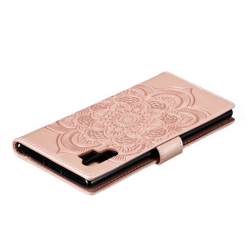 Capa Em Pele Para Samsung Galaxy Note 10 Plus Mandala Completa