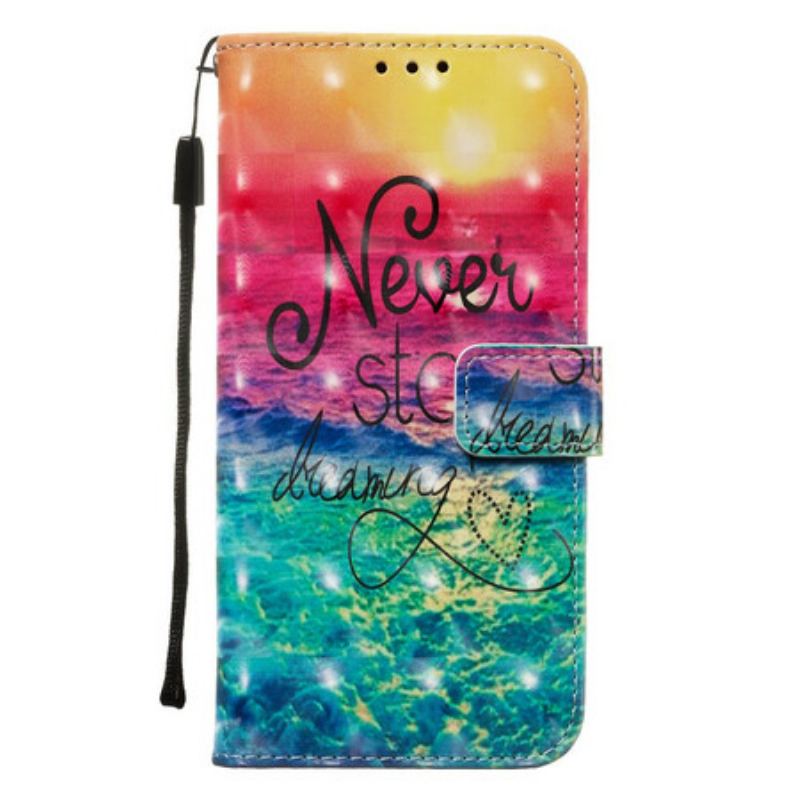 Capa Em Pele Para Samsung Galaxy Note 10 Plus Nunca Pare De Sonhar