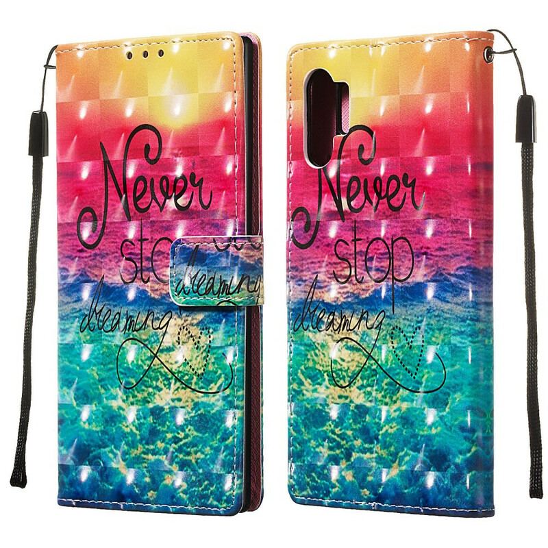 Capa Em Pele Para Samsung Galaxy Note 10 Plus Nunca Pare De Sonhar