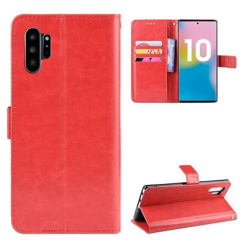 Capa Flip Para Samsung Galaxy Note 10 Plus Couro Falso Chamativo