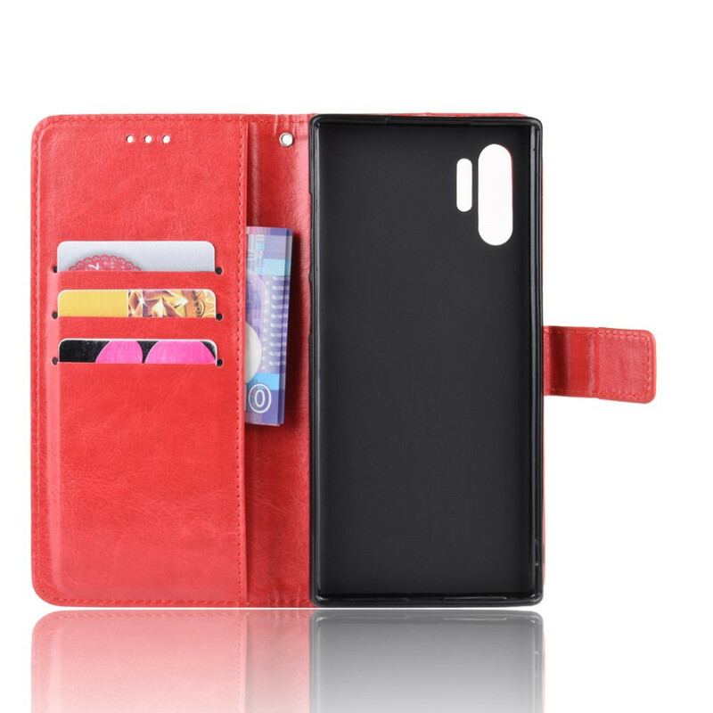 Capa Flip Para Samsung Galaxy Note 10 Plus Couro Falso Chamativo