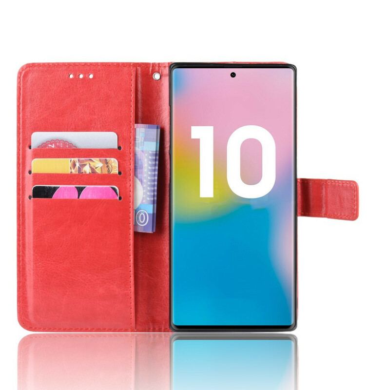 Capa Flip Para Samsung Galaxy Note 10 Plus Couro Falso Chamativo